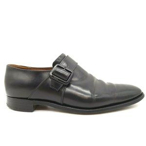 Alan McAffee Black Leather Slip On Buckle Dress Loafers Shoes Men's 12.5 D